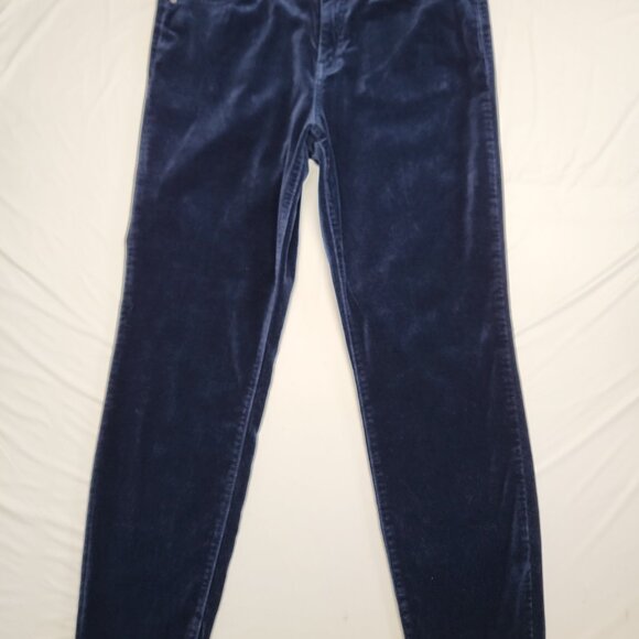 Well Worn Velvet Pants Womens 12/32 ( Fit 34 X 28 ) Tapered Pockets Navy Blue - Picture 2 of 16
